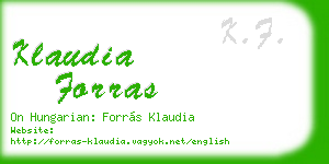 klaudia forras business card